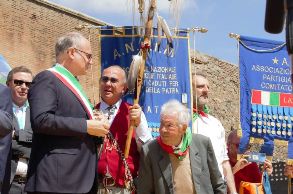 Wambli Gleska con l'ANPI a Roma per celebrare la Liberazione